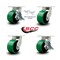 Service Caster 6 Inch Heavy Duty Green Poly on Cast Iron Caster Swivel Lock 2 Brakes SCC, 2PK SCC-KP92S630-PUR-GB-BSL-2-SLB-2 - alternate 4